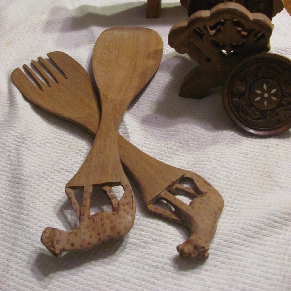 wooden salad utensils